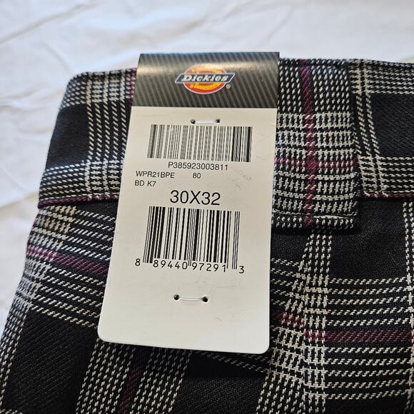 Dickies Men's Plaid Pants Regular Fit Black 30x32 - Picture 6 of 10